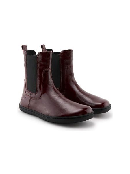 Damen-Barfuß-Chelsea-Stiefeletten ANGLES ORION Bordeaux Lackleder