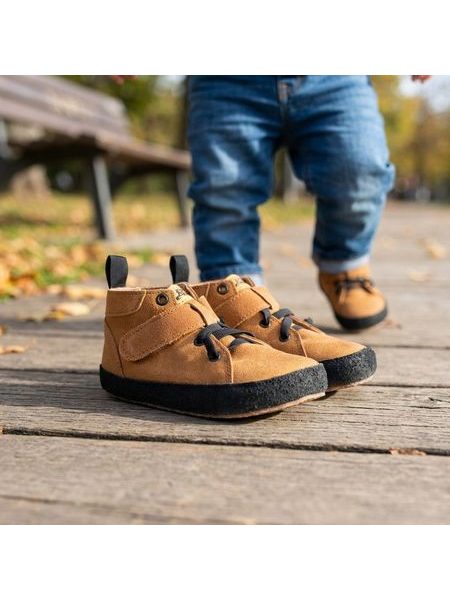 PEGRES CELOROČKY BF32L Brown | Dětské celoroční barefoot boty
