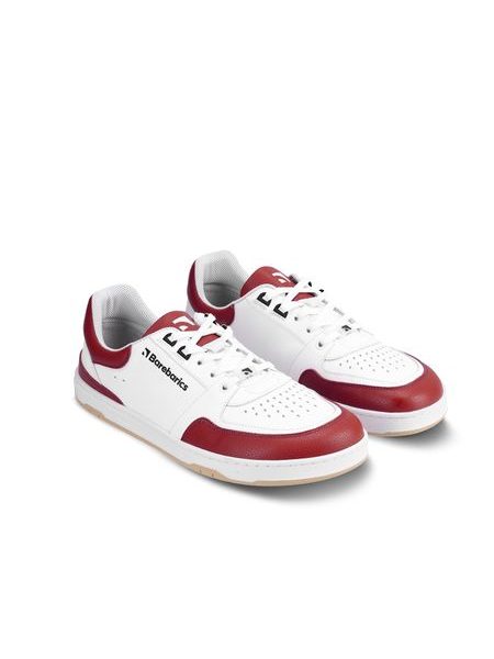 Ténis barefoot Barebarics Wave branco e vermelho carmim