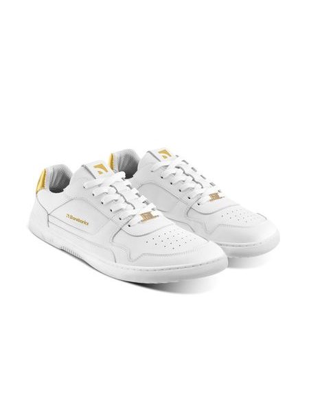 Adidași barefoot Barebarics Zing albi cu auriu - piele