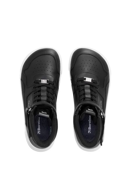 Adidași barefoot Barebarics Zing High Top negri și albi din piele
