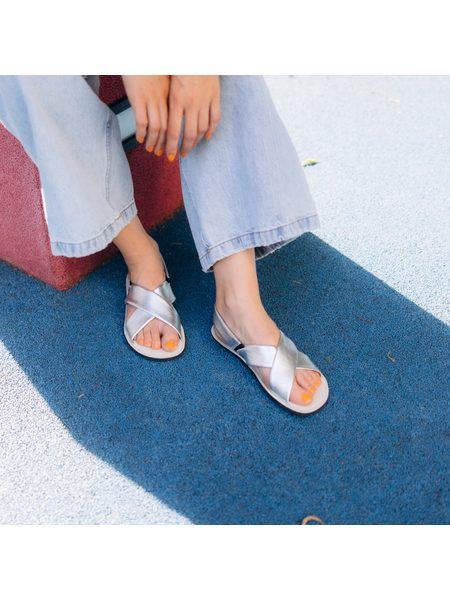 Dámské Barefoot Sandály GROUNDIES® Verona Stříbrné