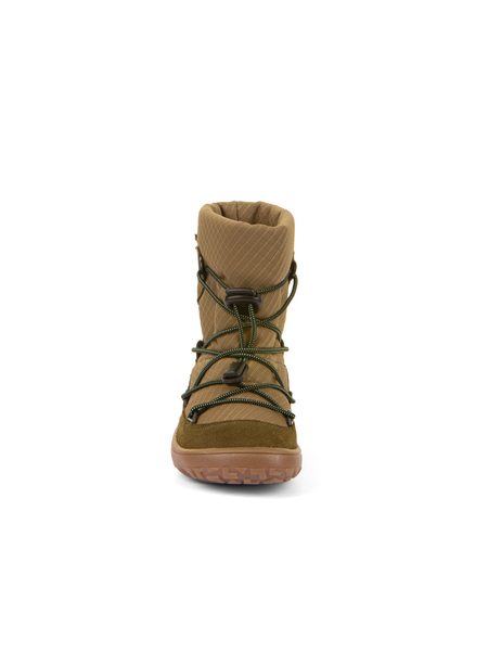FRODDO ZIMNÍ TEX TRACK WOOL Olive | Dětské zimní zateplené barefoot boty