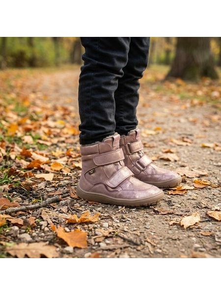 Gyerek barefoot téli cipő FRODDO WINTER TEX rózsaszín/arany