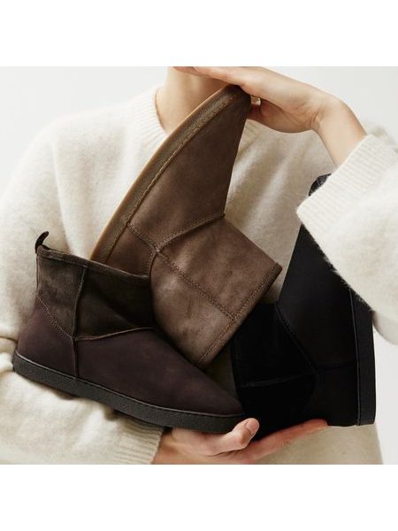 Dámské Barefoot Zateplené Boty GROUNDIES® COZY BOOT LOW Černé