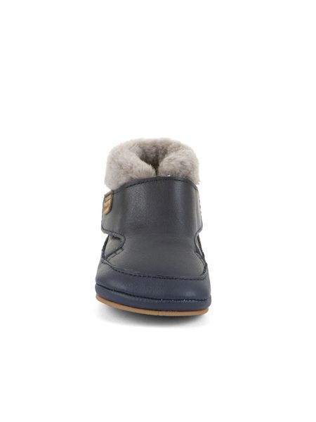 FRODDO ZIMNÍ CAPÁČKY FURRY WALKERS Dark Blue | Dětské první zateplené barefoot botičky