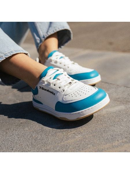 Adidași barefoot Barebarics Wave albi cu turcoaz