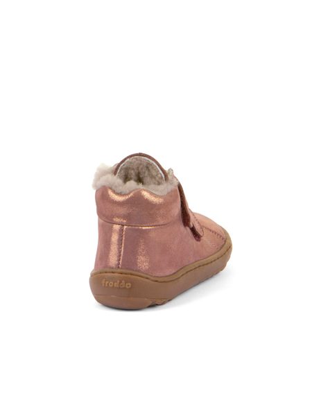 FRODDO ZIMNÍ FURRY Pink Gold | Dětské zimní zateplené barefoot boty