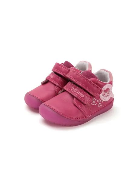 Dětské barefoot tenisky D.D.STEP S070-52838A Dark Pink motýlci růžové