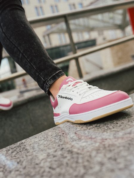 Ténis barefoot Barebarics Wave branco e rosa