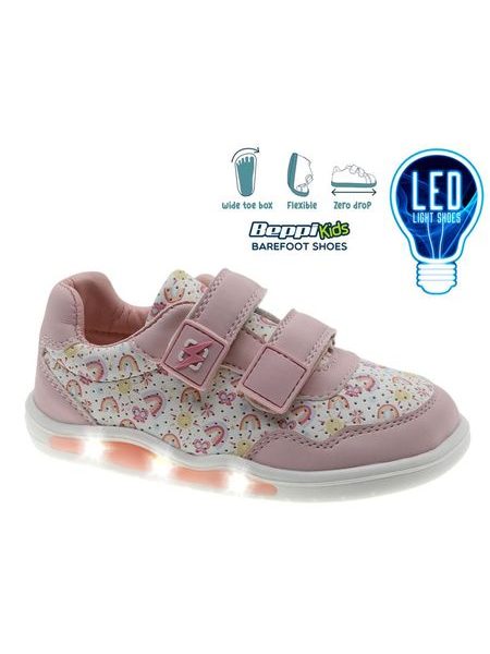 Children's Barefoot Light-Up Trainers BEPPI SAPATO INFANTI Pink Rainbow