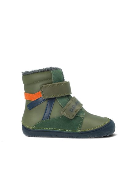 D.D.STEP W073-52306A Emerald | Dětské zimní zateplené barefoot boty