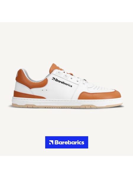 Ténis barefoot Barebarics Wave branco e laranja