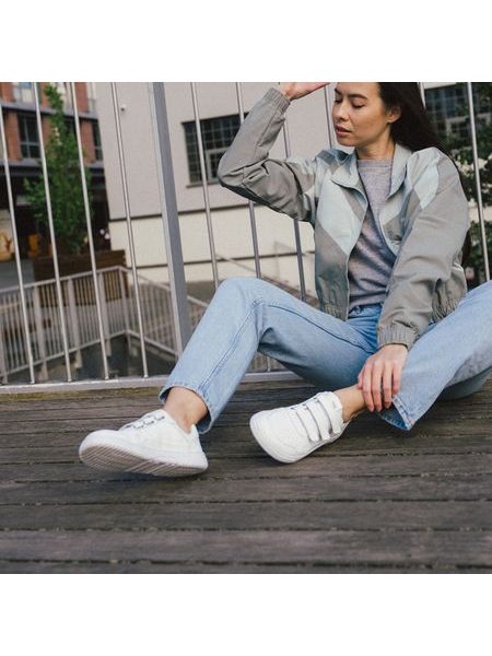 Barefoot sneakers voor dames en heren Barebarics Zing Velcro wit