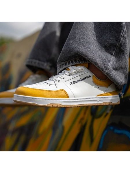 Barefoot sneakers voor dames en heren Barebarics Wave - wit en zongeel