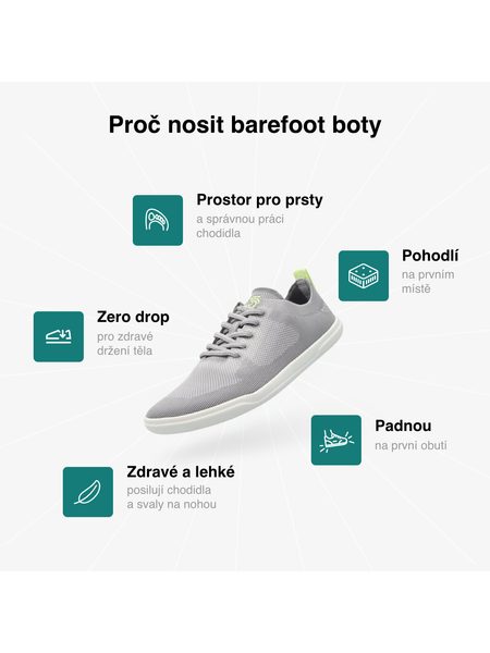 Barefoot Tenisky GROUNDIES® Active Knit Šedo Žluté