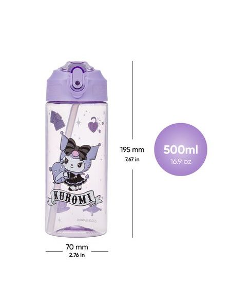 BAAGL Tritanová láhev na pití s brčkem Kuromi Fortune Dream, 500 ml