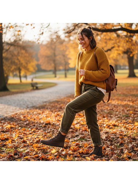 Dámské Barefoot Kotníkové Boty GROUNDIES® Salzburg Tmavě hnědé