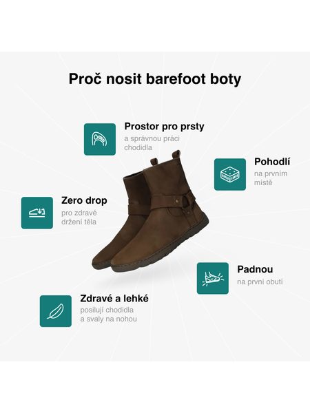 Dámské Barefoot Kotníkové Boty GROUNDIES® Phoenix 2.0 Hnědé
