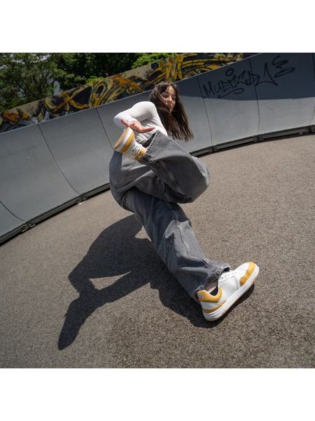Adidași barefoot Barebarics Wave albi cu galben