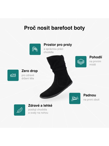 Dámské Barefoot+ Kozačky GROUNDIES® Odessa Černé