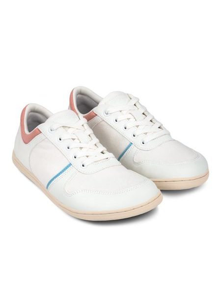 Ténis barefoot Be Lenka Echo - branco e rosa algodão-doce vegano