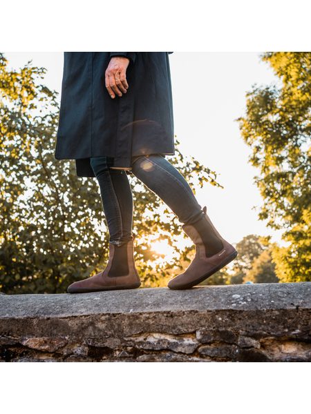 Barefoot Zateplené Chelsea GROUNDIES® CAMDEN Tmavě Hnědé