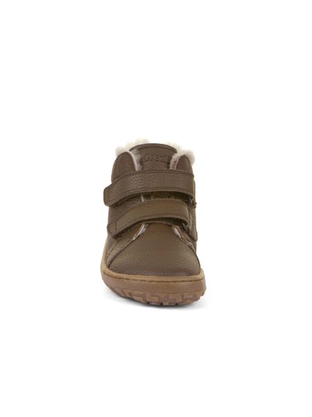 Dětské zimní zateplené barefoot boty FRODDO KOTNÍKOVÉ ZIMNÍ FURRY tmavě hnědé