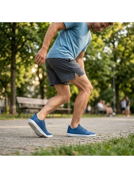 Barefoot Tenisky GROUNDIES® Active Knit Modro Bílé