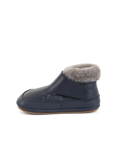 FRODDO ZIMNÍ CAPÁČKY FURRY WALKERS Dark Blue | Dětské první zateplené barefoot botičky