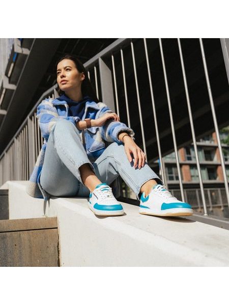 Ténis barefoot Barebarics Wave branco e turquesa-escuro