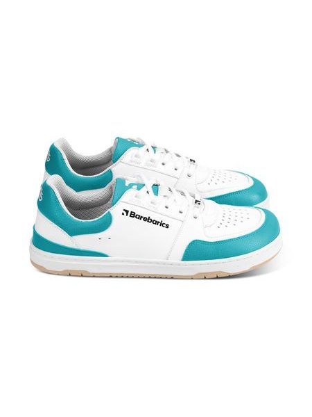 Adidași barefoot Barebarics Wave albi cu turcoaz