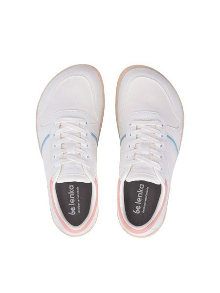 Ténis barefoot Be Lenka Echo - branco e rosa algodão-doce vegano