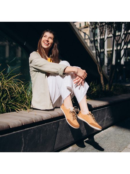 Barefoot Tenisky GROUNDIES® Amsterdam Koňakové