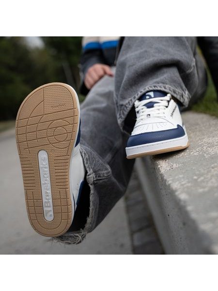 Adidași barefoot Barebarics Wave alb cu bleumarin închis