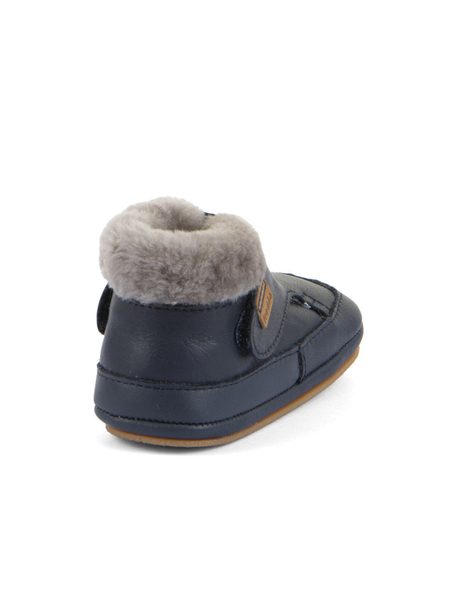FRODDO ZIMNÍ CAPÁČKY FURRY WALKERS Dark Blue | Dětské první zateplené barefoot botičky