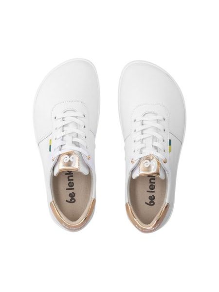 Adidași barefoot Be Lenka Royale albi cu auriu