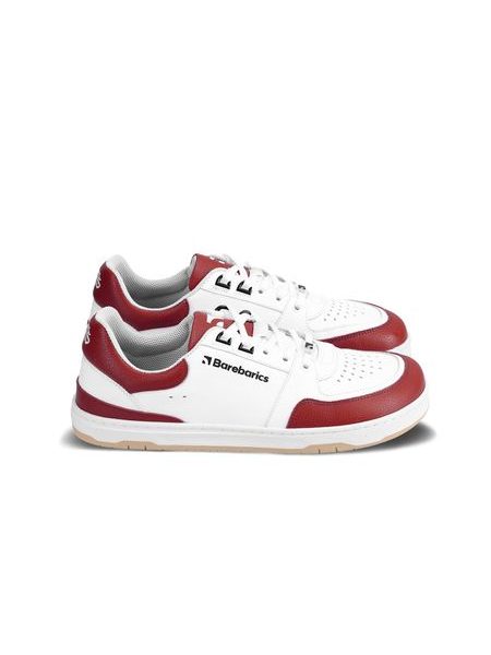 Ténis barefoot Barebarics Wave branco e vermelho carmim