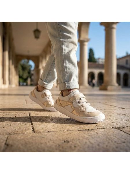 FRODDO TENISKY RIVER White Gold | Dětské barefoot tenisky