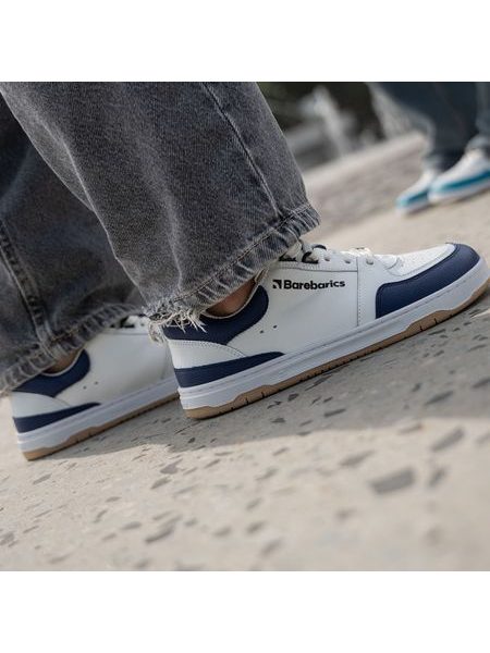 Adidași barefoot Barebarics Wave alb cu bleumarin închis
