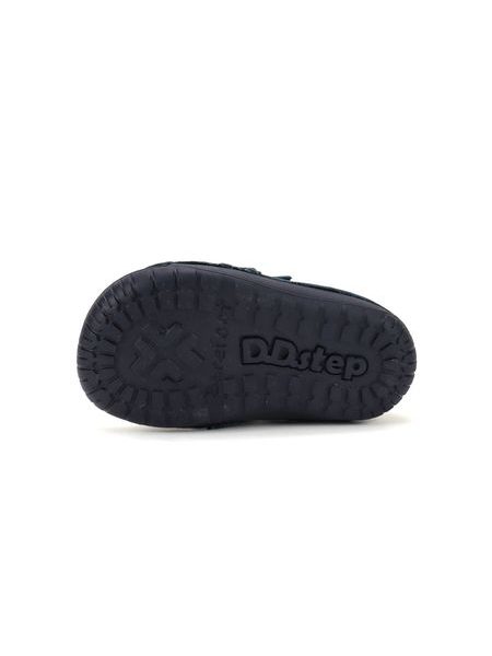 Dětské barefoot celoroční boty D.D.STEP S070-62964A tmavě modré traktor - ohebná podrážka