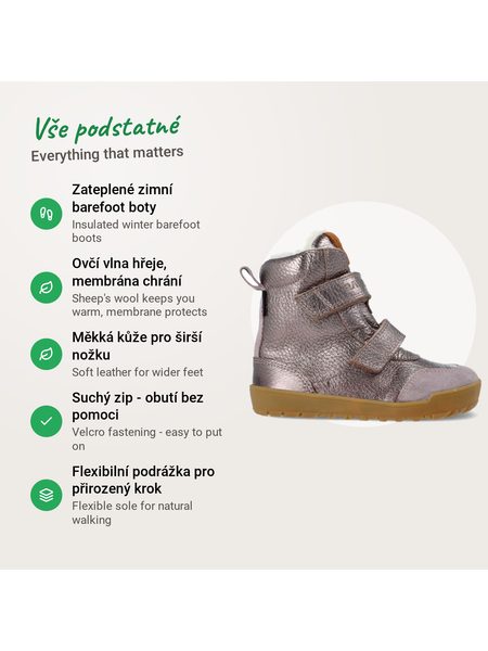 Bottes d'hiver barefoot enfant RAYVE LAHTI rose doré