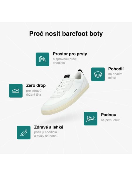 Barefoot Tenisky GROUNDIES® Zurich Bílo Černé