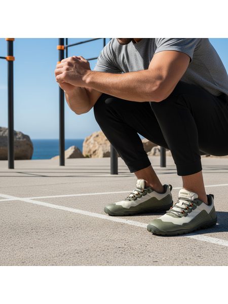 Barefoot Outdoorové Boty GROUNDIES® All Terrain Low 2.0 Zeleno Oranžové