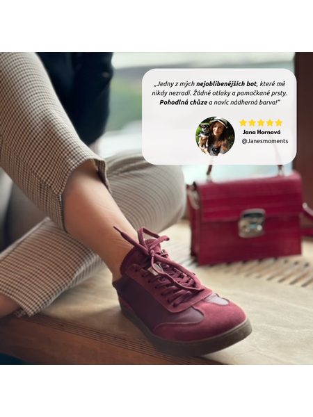 Barefoot Tenisky GROUNDIES® Panama Vínové