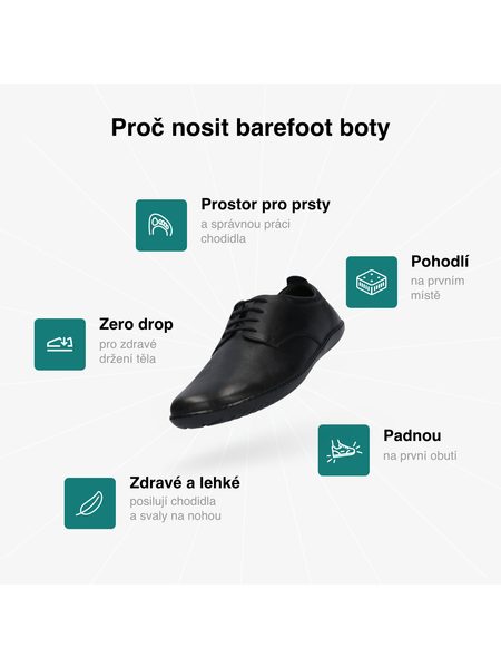 Pánské Barefoot+ Polobotky GROUNDIES® Palermo Černé