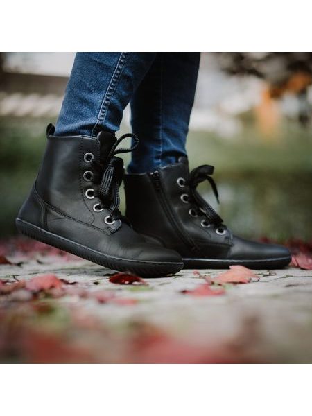 Dámské Barefoot Kotníkové Boty GROUNDIES® Salzburg Černé