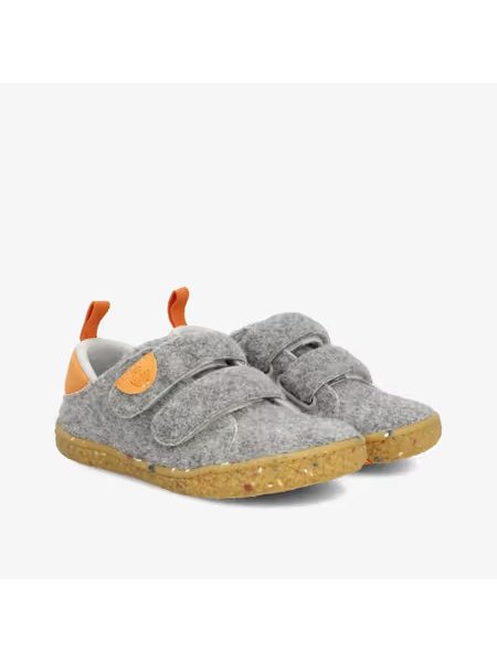 Dětské Barefoot Přezůvky GROUNDIES® Malmö Home Šedo Oranžové
