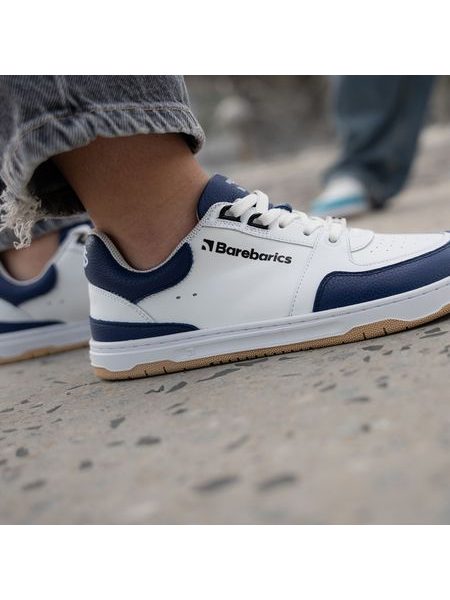 Adidași barefoot Barebarics Wave alb cu bleumarin închis