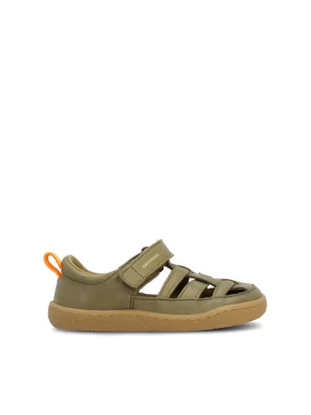 Dětské Barefoot Sandály GROUNDIES® Noto Khaki Oranžové